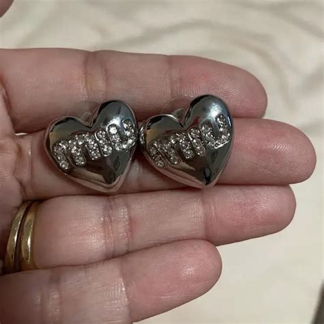 miu miu earrings heart